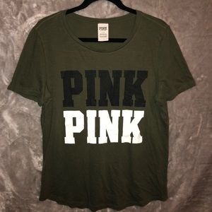 PINK Olive Green T-Shirt